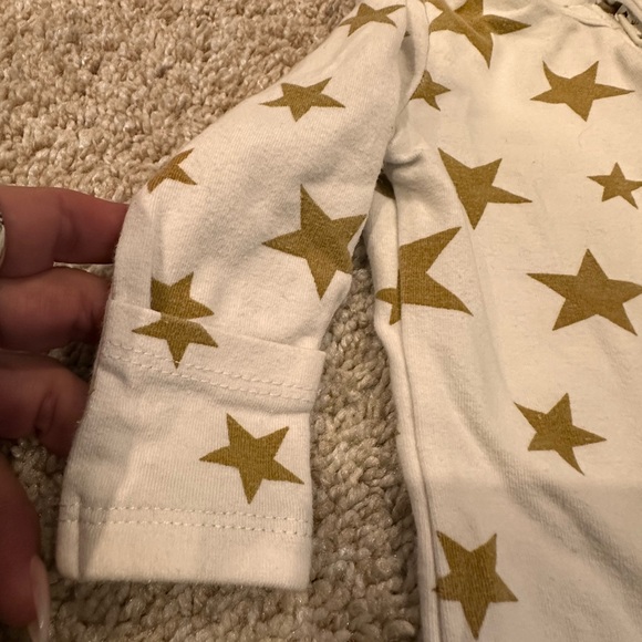 Designer- Angel Dear White and Gold Star Kids Footie - Picture 5 of 10